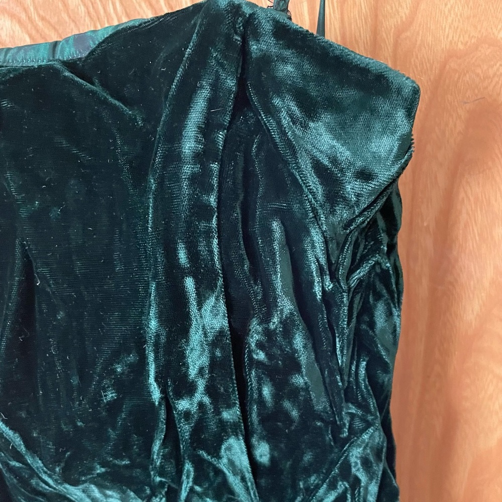 Vintage Patty O’Neil forest green crushed velvet & taffeta party dress, size 6 - Picture 4 of 11